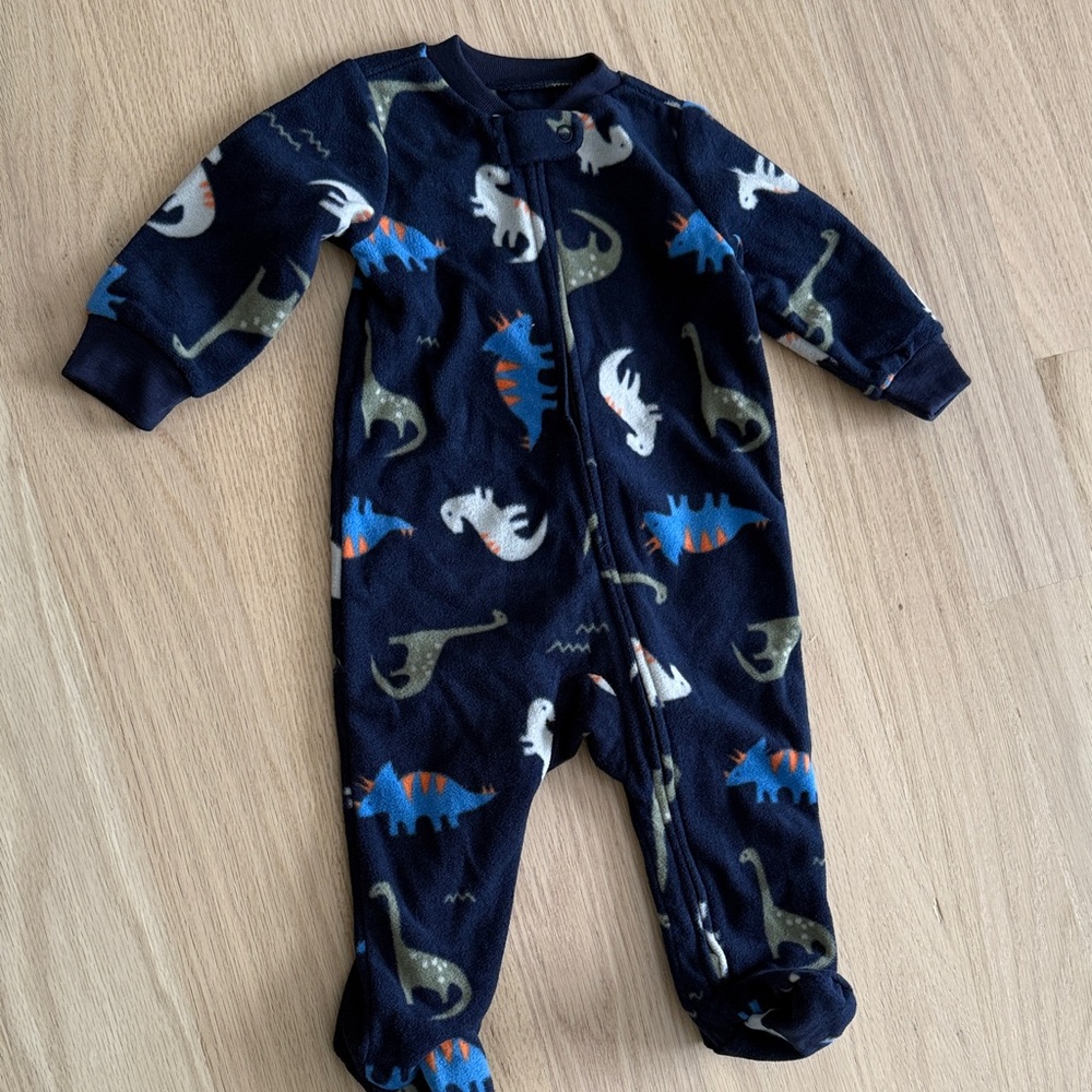 NWOT - Carter's Navy Dinosaur Print Footie Pajama